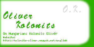oliver kolonits business card